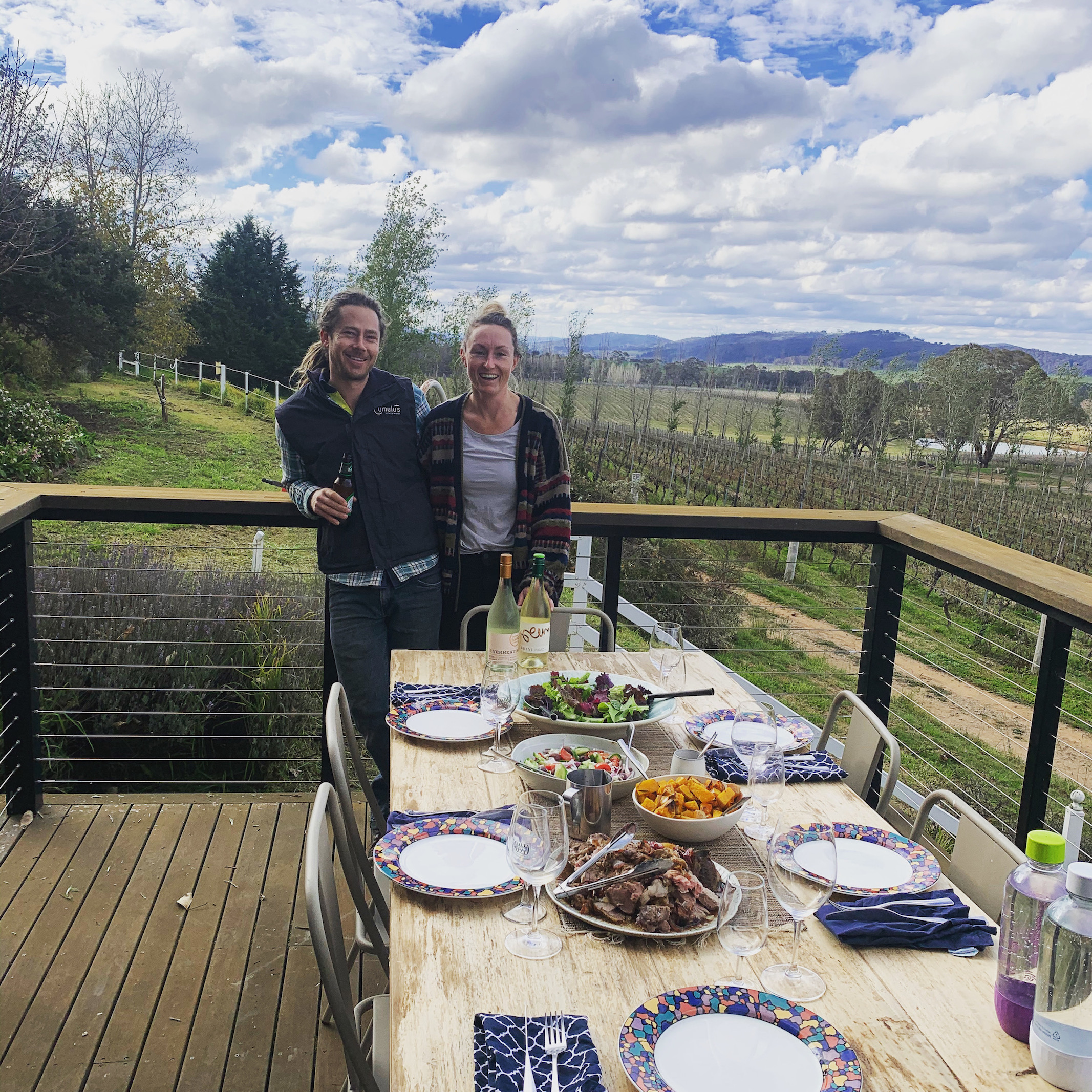 Nadja and Steve celebrating when they first moved into the new property July 2020